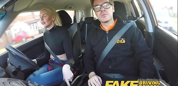  Fake Driving School lesson ends in suprise squirting orgasm and creampie